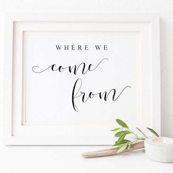 Where We Come From Sign Wedding Print, Family Guestbook