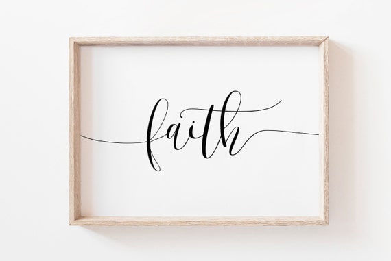 Faith Christian Bible Verse Quote Art Print