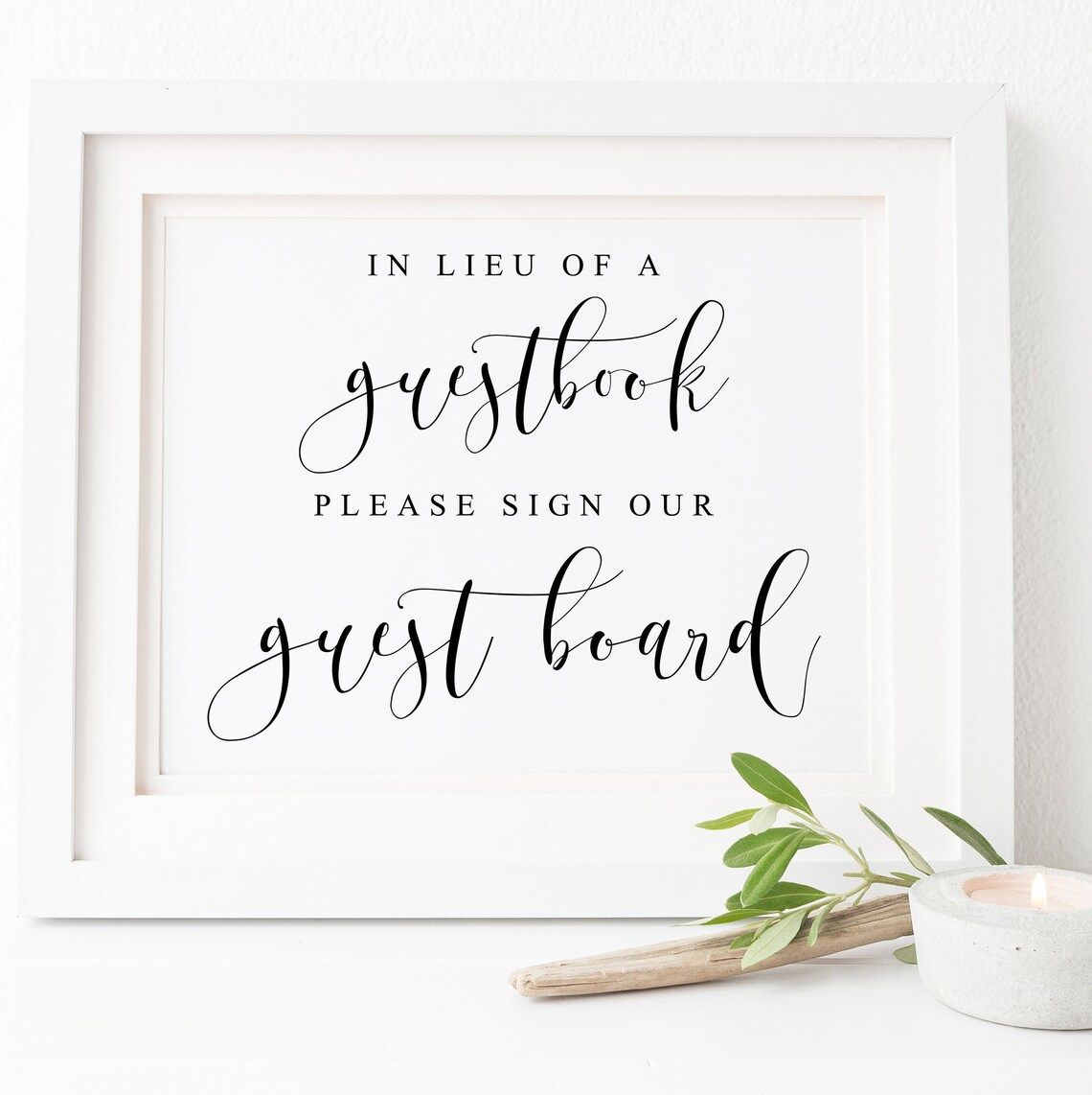 In Lieu of a Guestbook Sign Our Guest Board Wedding Sign Poster