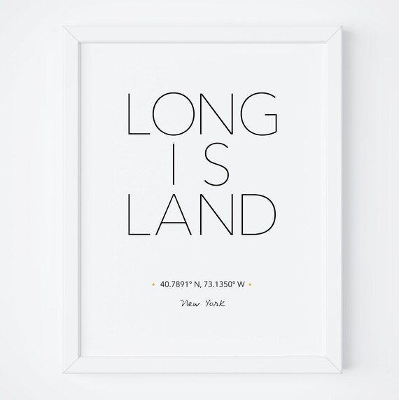 Long Island Print Long Island Poster Long Island Printable Nyc Wall Art Coordinate Print Art New York Print Travel Poster