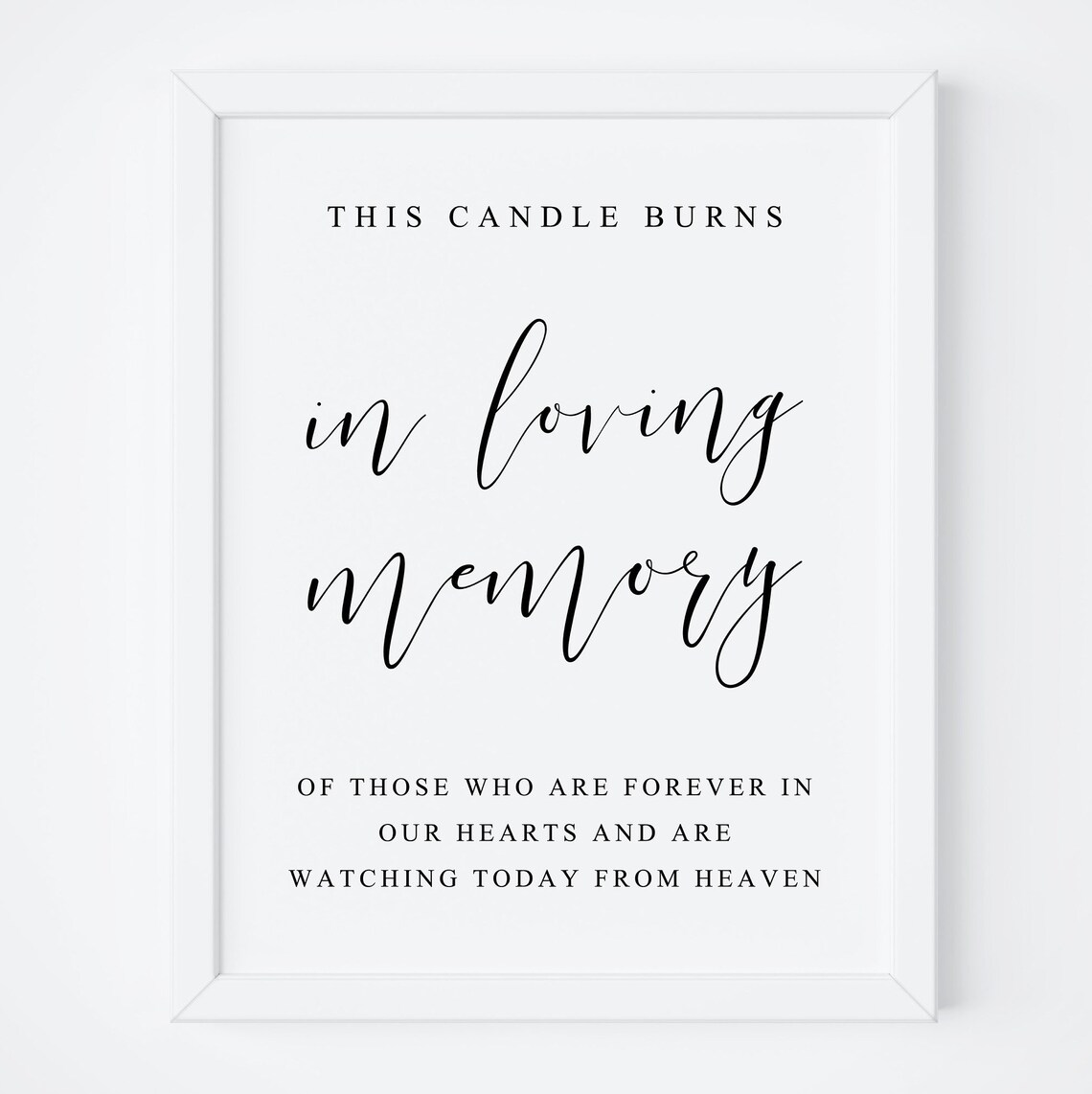 This Candle Burns In Loving Memory Wedding Candle Sign Print