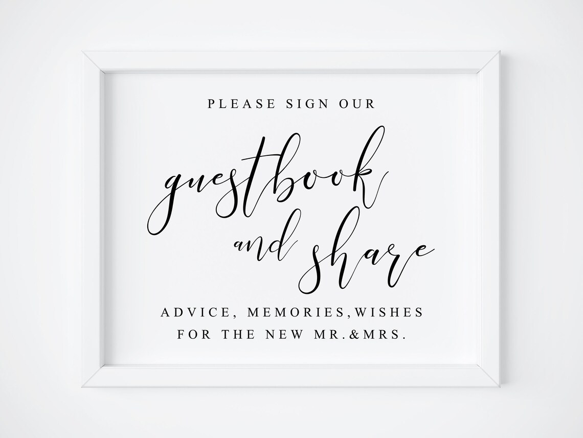Guestbook Wedding Sign, Wedding Table Sign Art Print