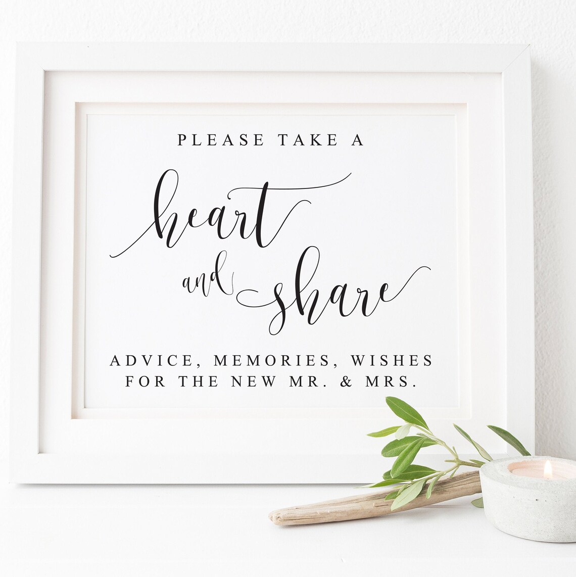 Please Take A Heart and Share Wedding Sign