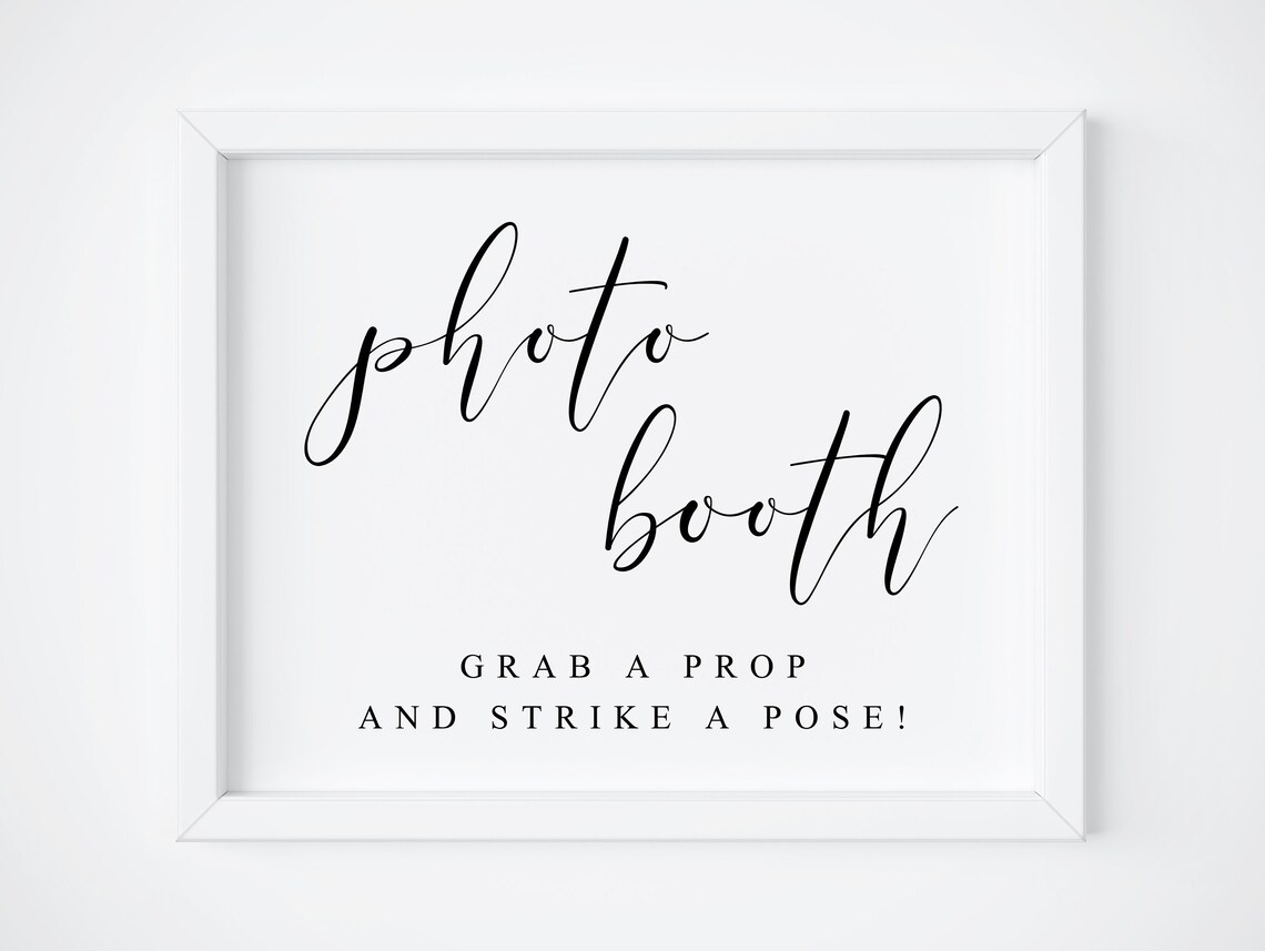 Photobooth Wedding Reception Sign, Strike A Pose