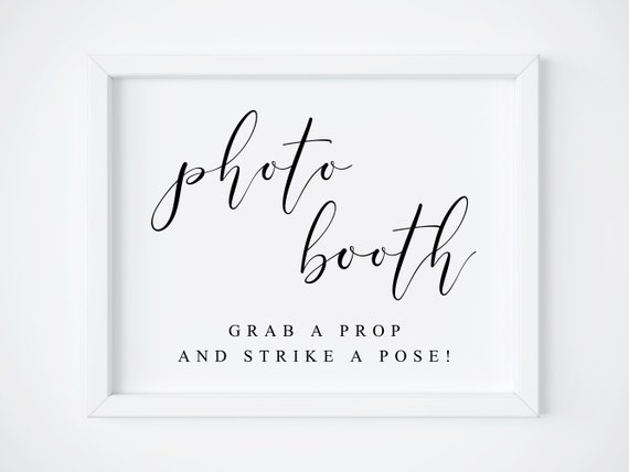 Photobooth Wedding Reception Sign, Strike A Pose