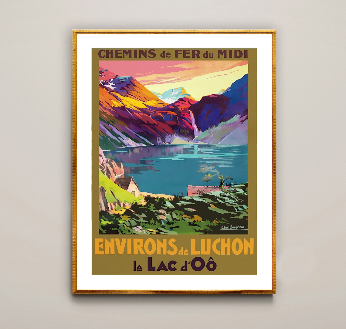 Environs De Luchon France Vintage Travel Poster
