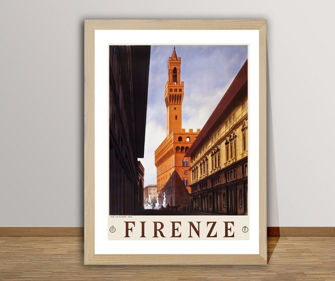 Firenze Florence Italy Vintage Travel Poster, Travel Poster