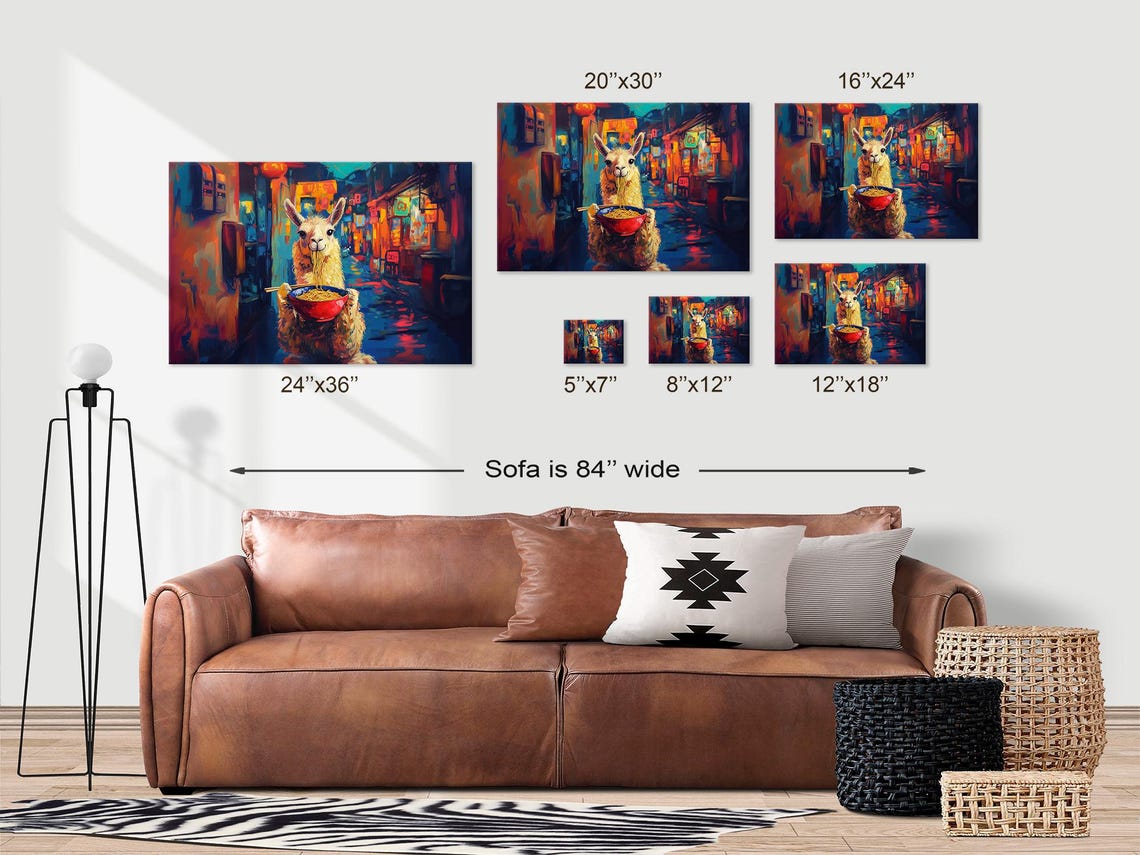 Maximalist Eclectic Ramen Llama Print Bold Altered Animal Portrait Fantasy Fun Colorful Renaissance Rustic Art - Image 3