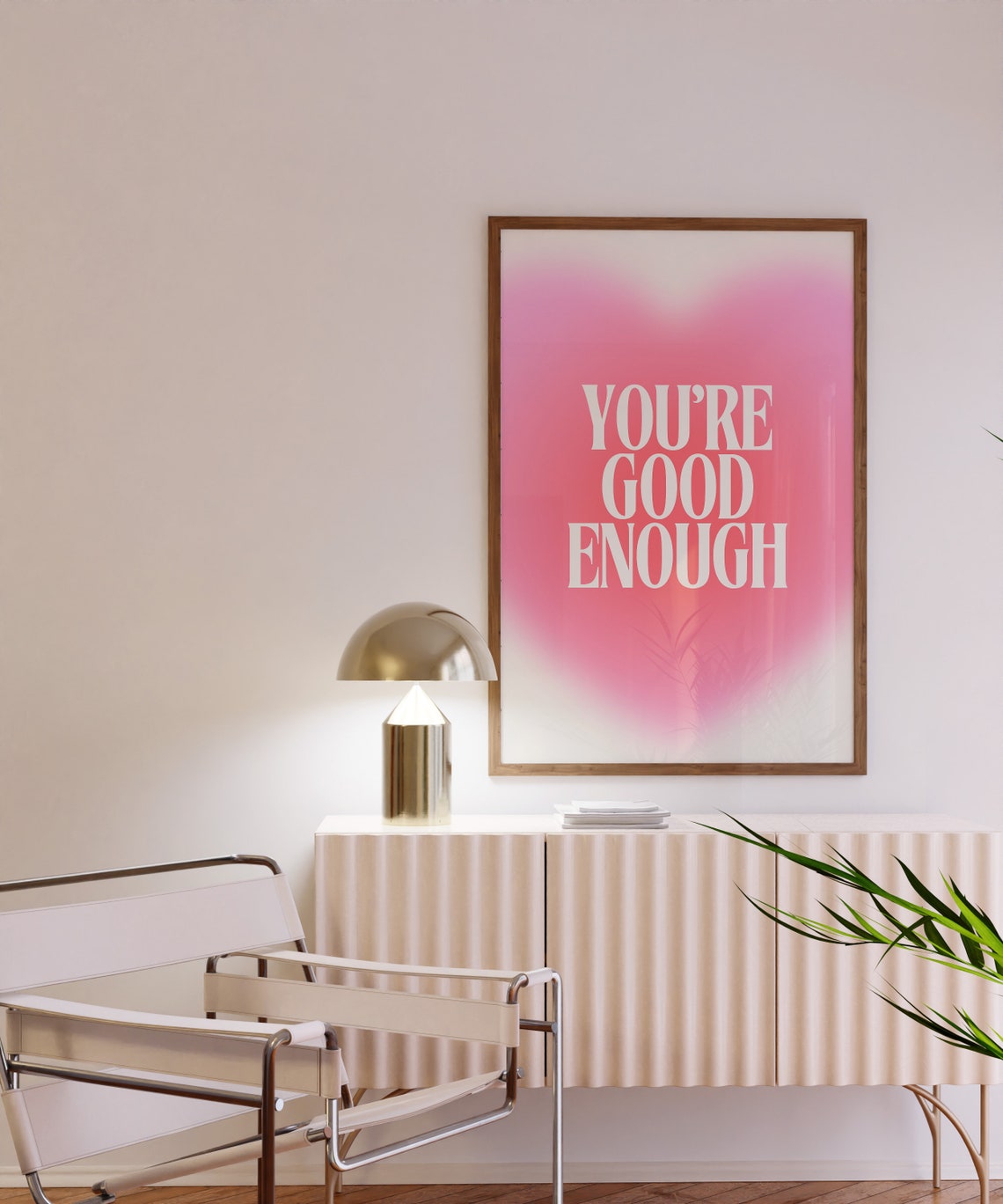 You Are Good Enough Pink Aura Gradient Affirmation Typography Poster - Image 3