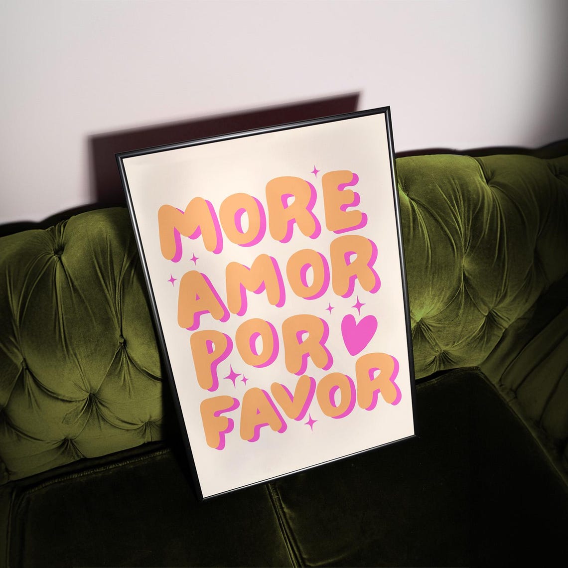 More Amor Por Favor Print Pink Orange Wall Art Preppy Wall Art Teen Girl Room Decor Aesthetic Room Decor Trendy Wall Art - Image 4