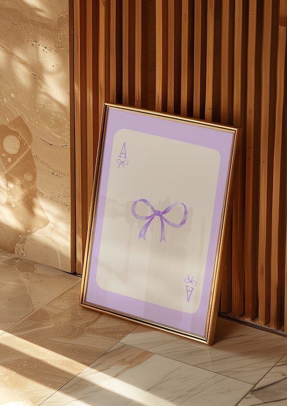 Trendy Art Prints Lilac Bow Wall Print Girly College Apartment Decor Watercolor Teen Girl Preppy