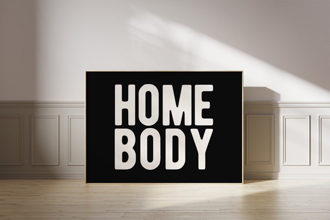 Homebody Club Typography Art Print, Retro Living Room - Image 3
