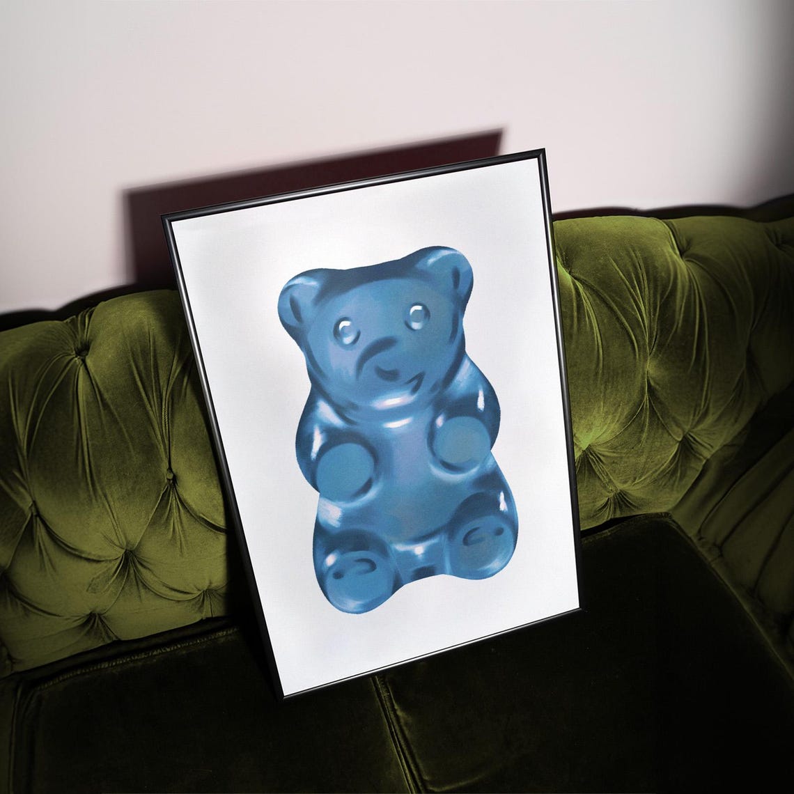 Glossy Blue Gummy Bear Pop Candy Fun Trendy Wall Decor Poster