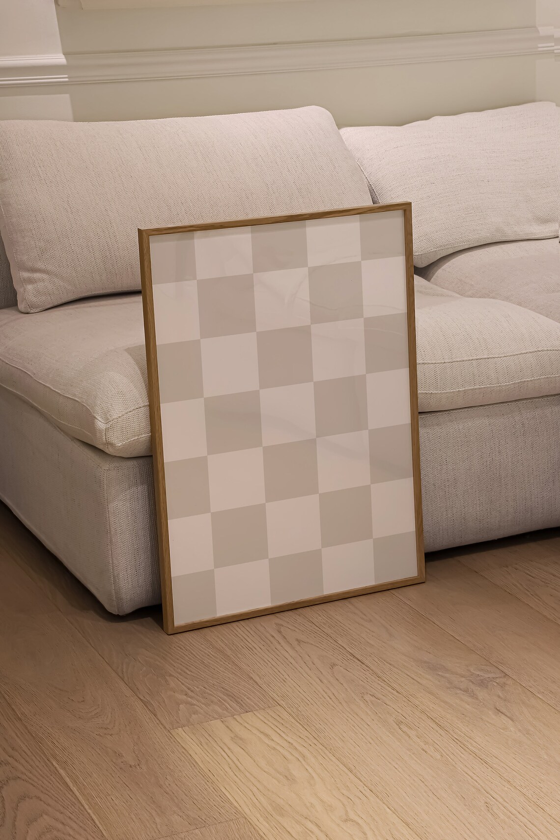Checkered Beige Retro Art Print, Funky Poster - Image 2