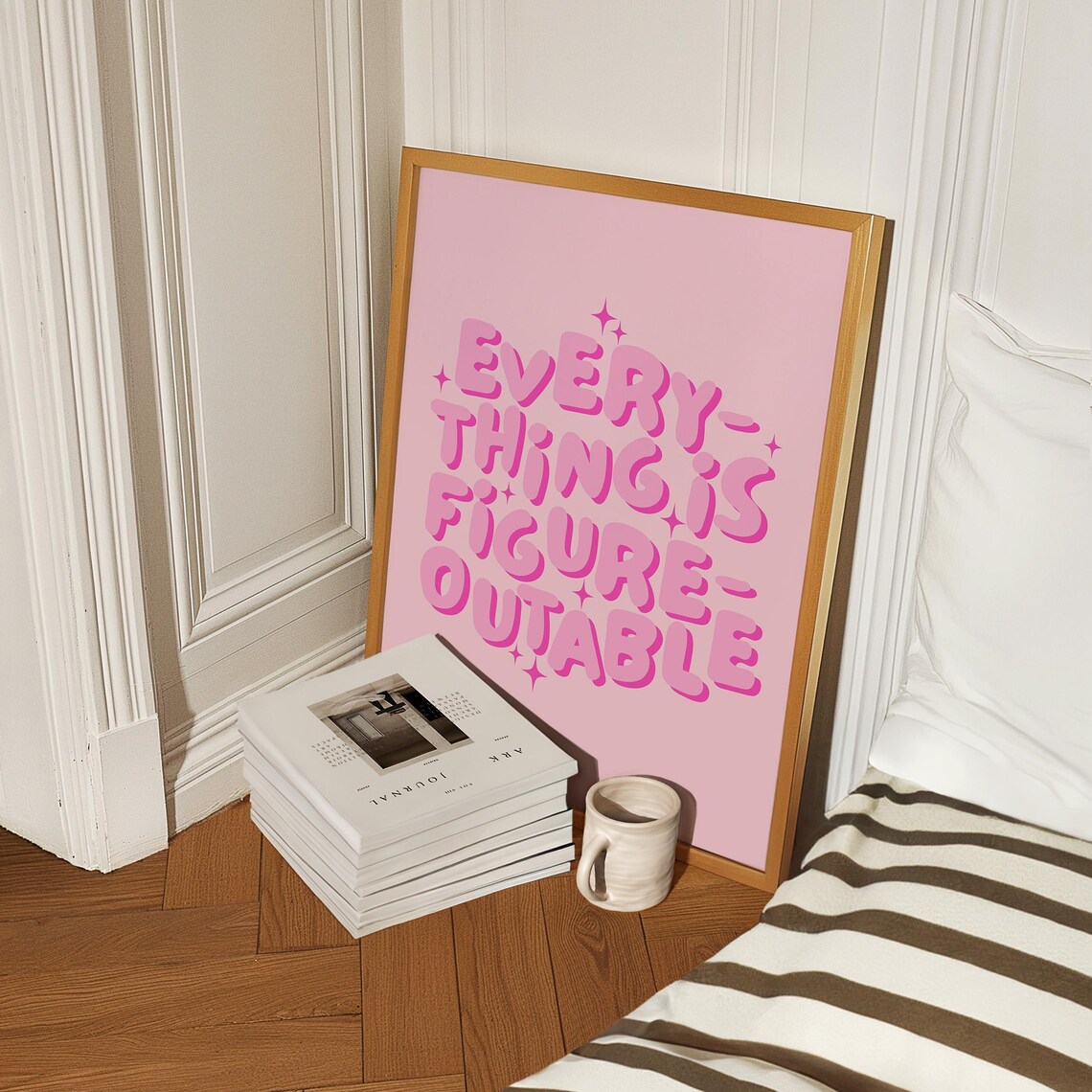 Everything Is Figureoutable Art Print, Pink Preppy Decor - Image 3