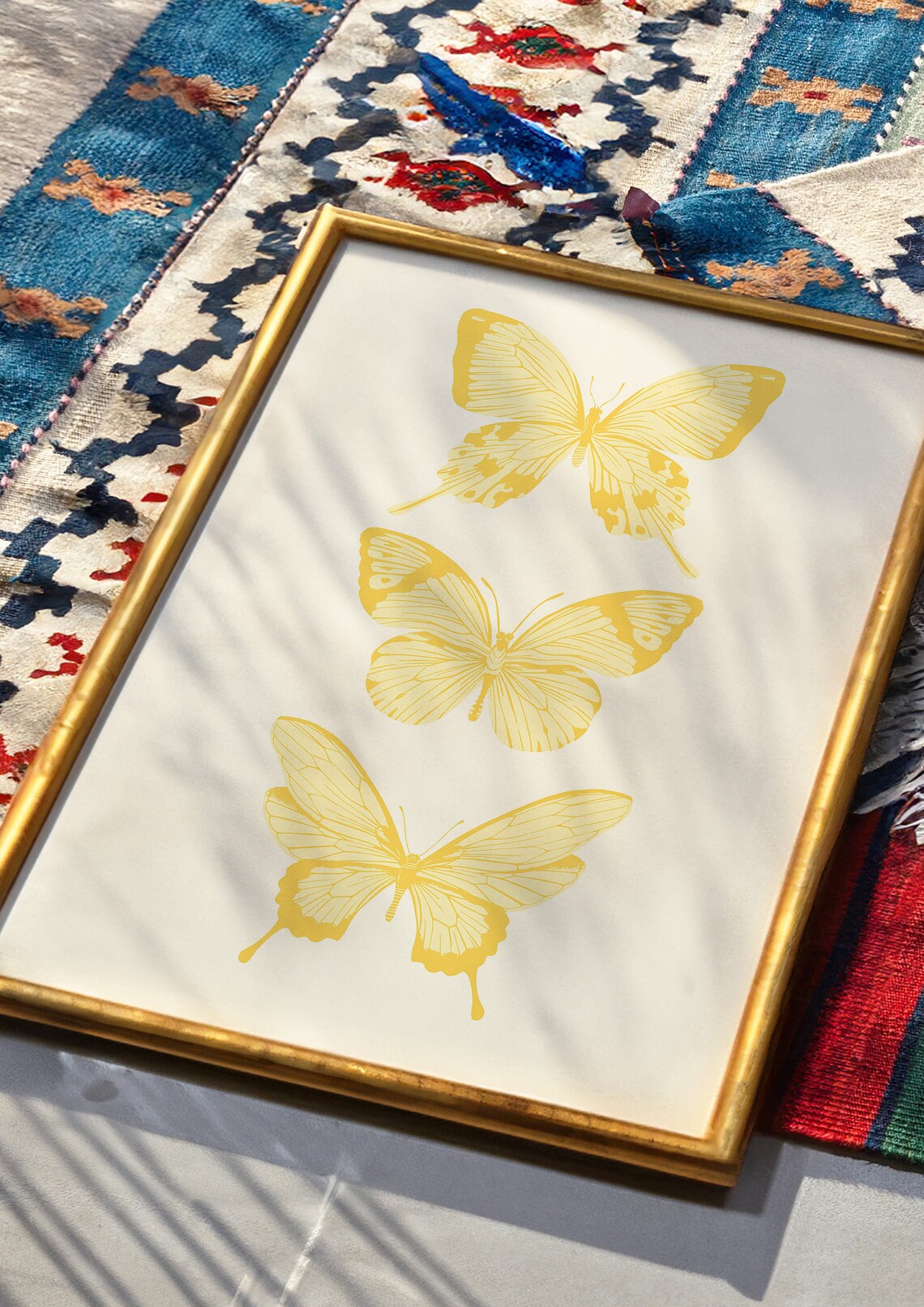 Butterfly Yellow Art Print, Preppy Dorm Decor - Image 2