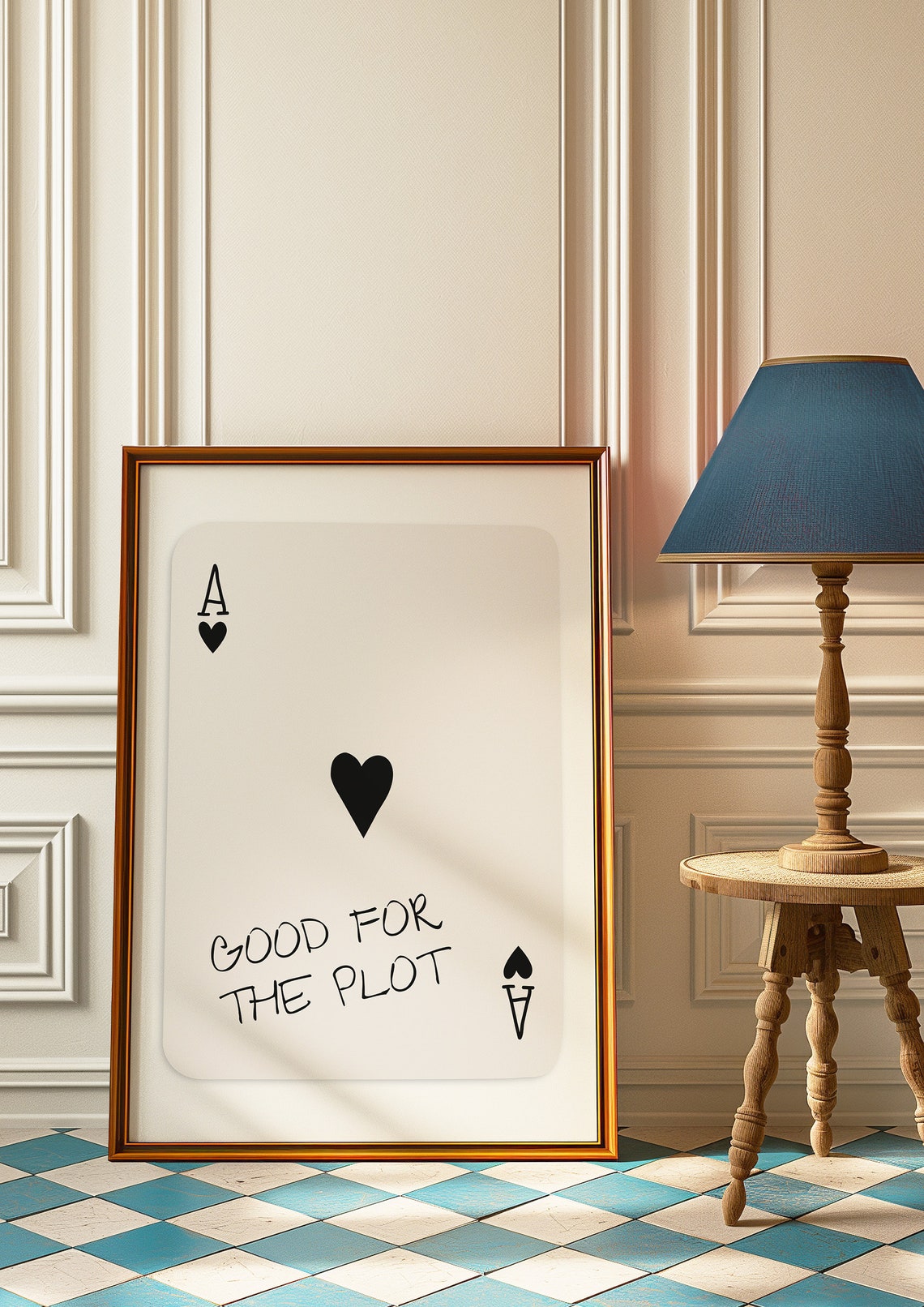 Good For The Plot Ace Of Hearts Card Quote Poster Art Funny Gift Art - Image 2