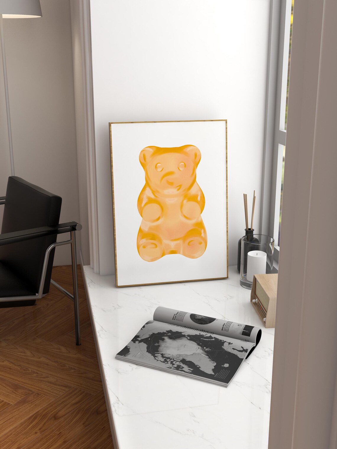 Gummy Bear Orange Wall Art, Trendy Coquette Print - Image 2