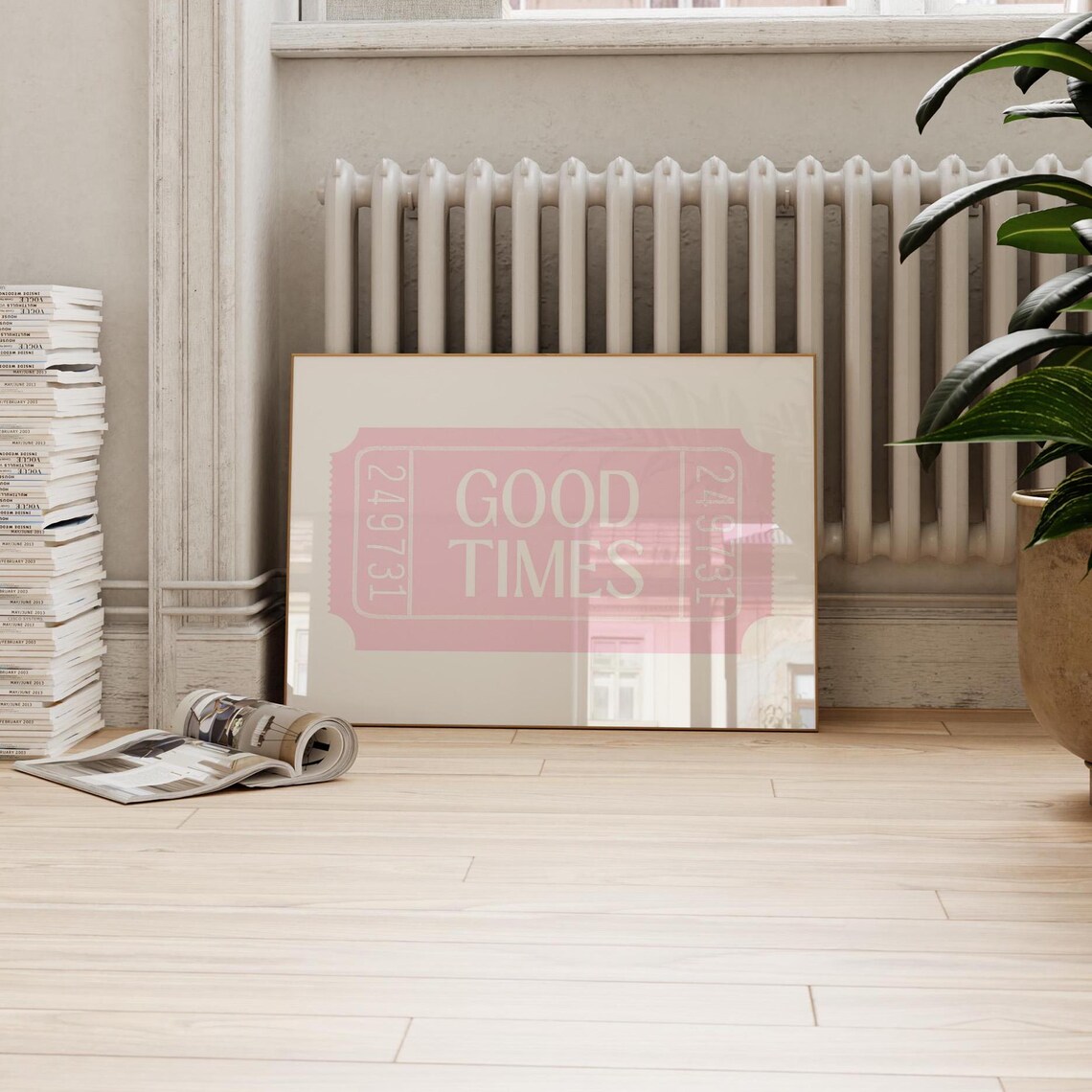 Good Times Ticket Preppy Pink Poster Print - Image 3