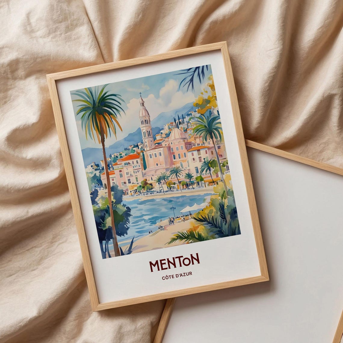 Menton Print Menton Wall Art France Travel Poster Cte Dazur Art South Of France Decor French Riviera Artwork Minimalist C35 745 - Image 3