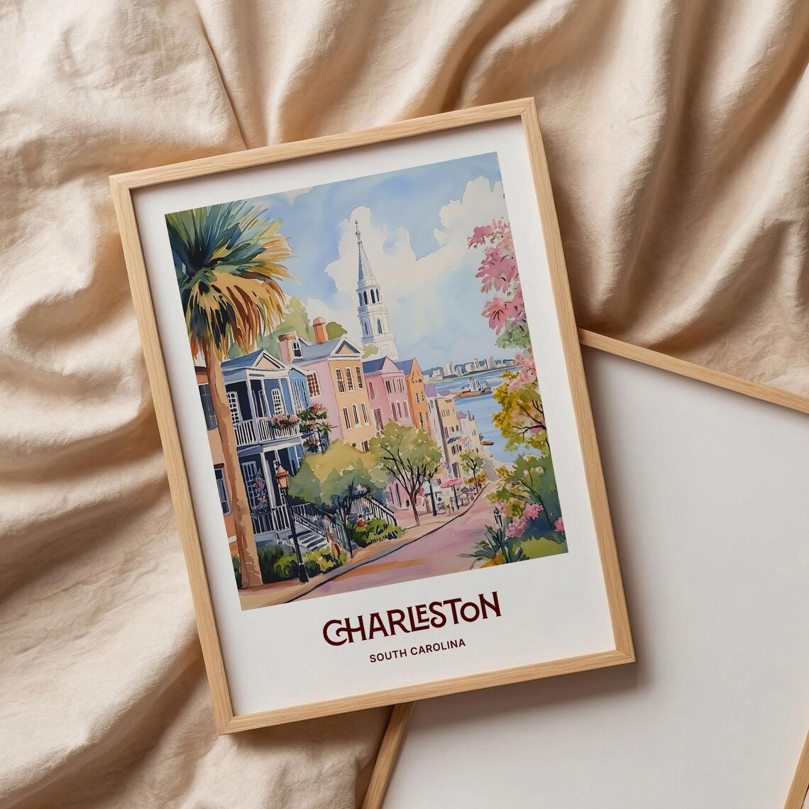 Charleston Historic Street Palmetto South Carolina Travel Poster - Image 3