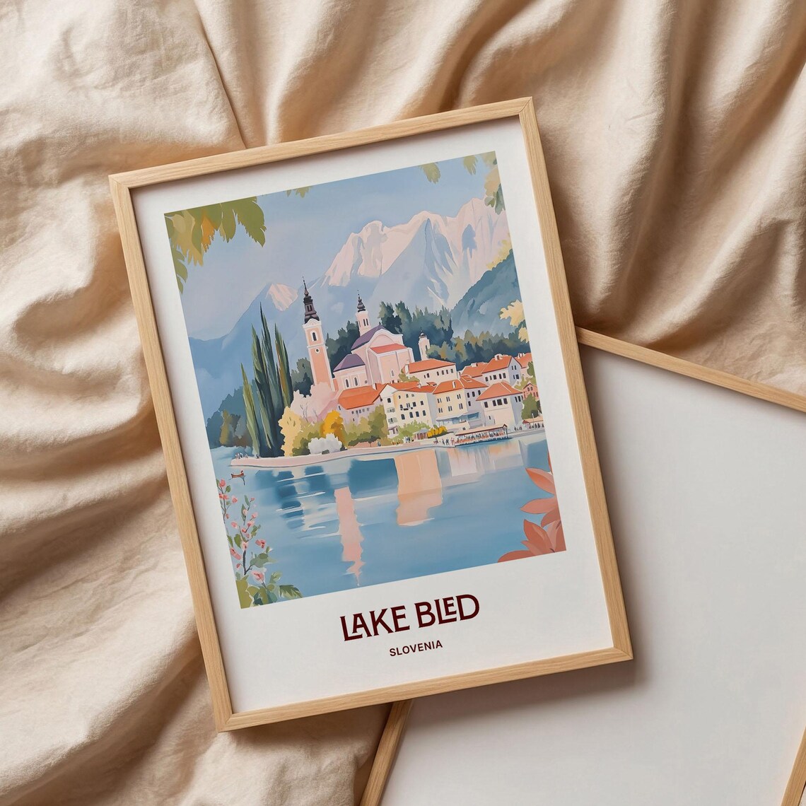 Lake Bled Slovenia Island Church Mountain Lake Travel Poster - Image 3