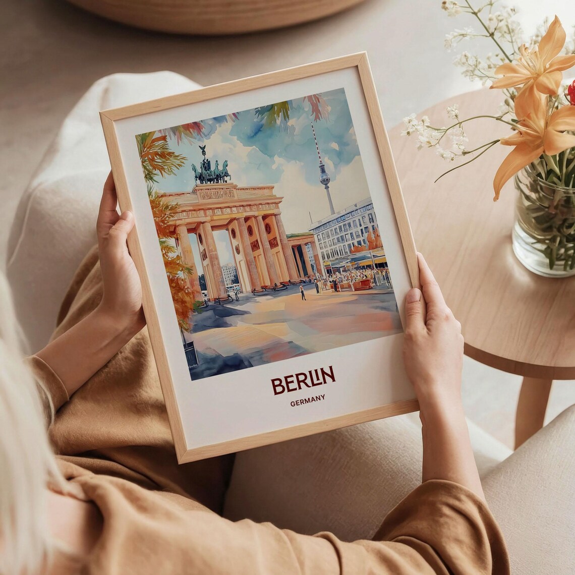 Berlin Germany Brandenburg Gate Landmark Watercolor Travel Poster - Image 5