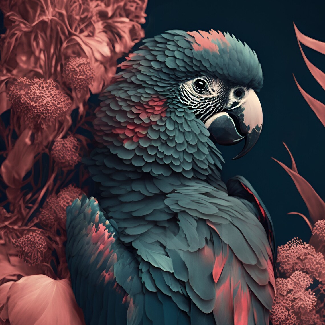 Parrot Boho Vintage Bird Art Print, Scarlet Macaw - Image 2