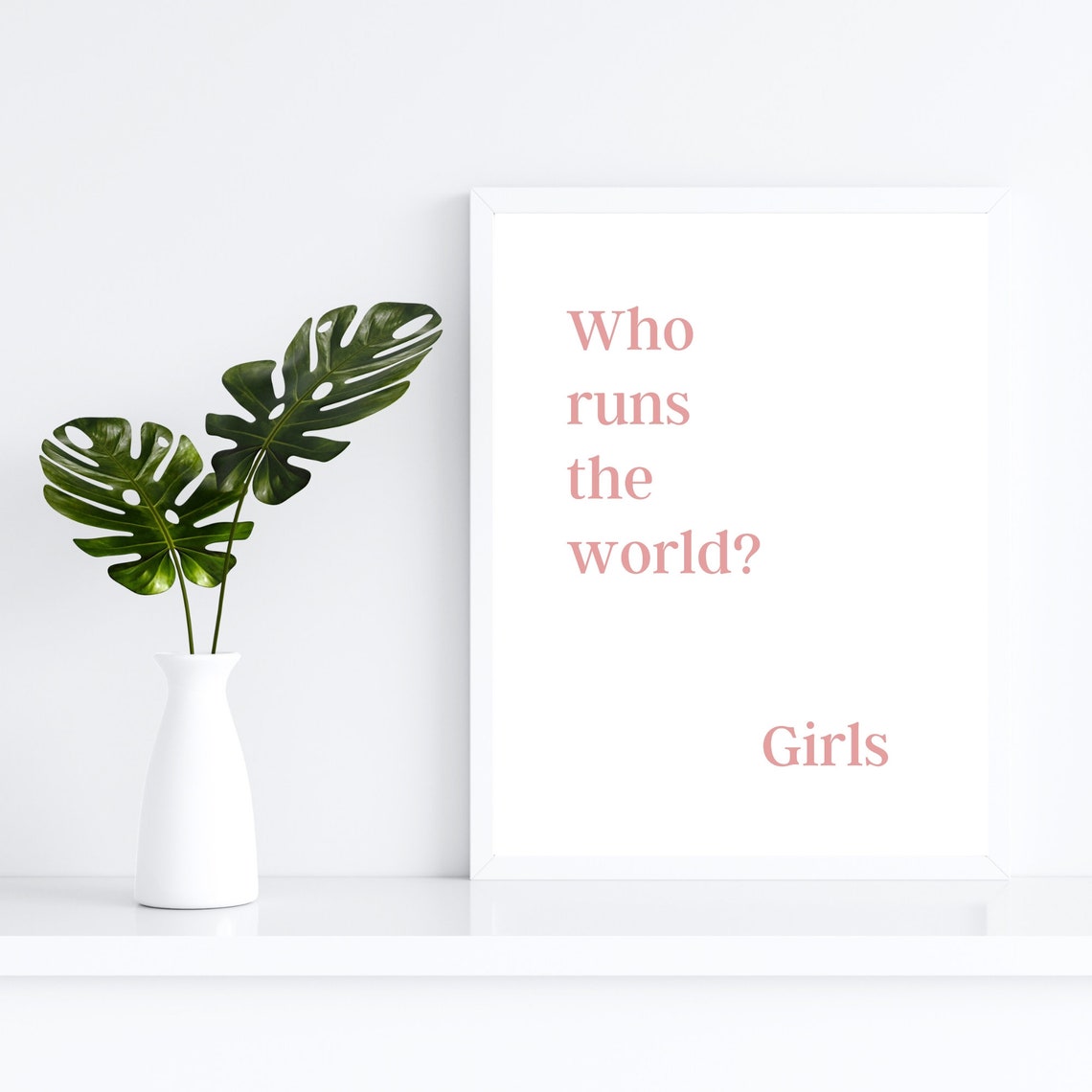 Who Runs The World Girls Childrens Wall Art Nursery Bedroom Playroom Teenager Print Nursery Decor Girls Wall Art - Image 3