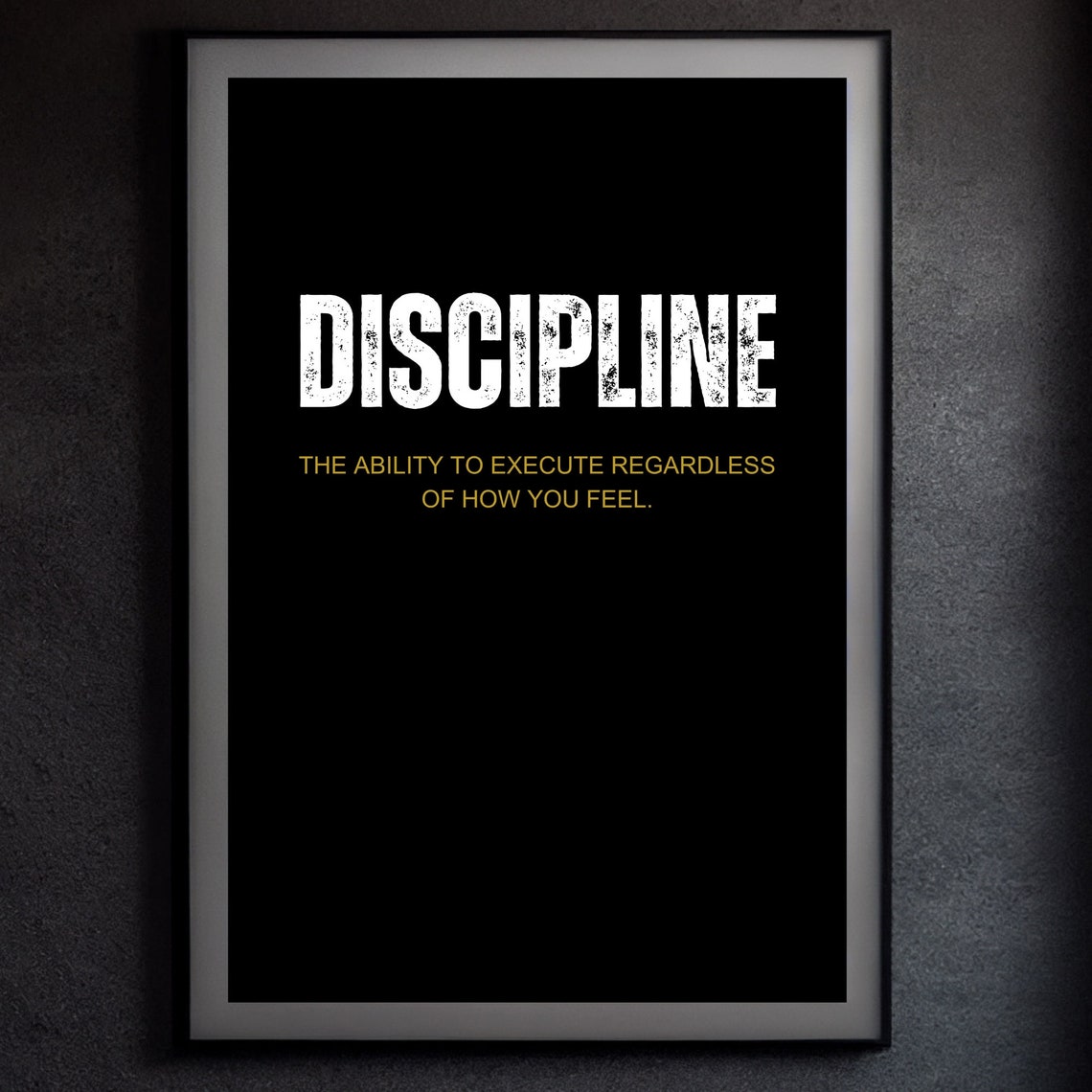 Discipline Definition Motivational Gym Workout Mindset Quote Poster - Image 3