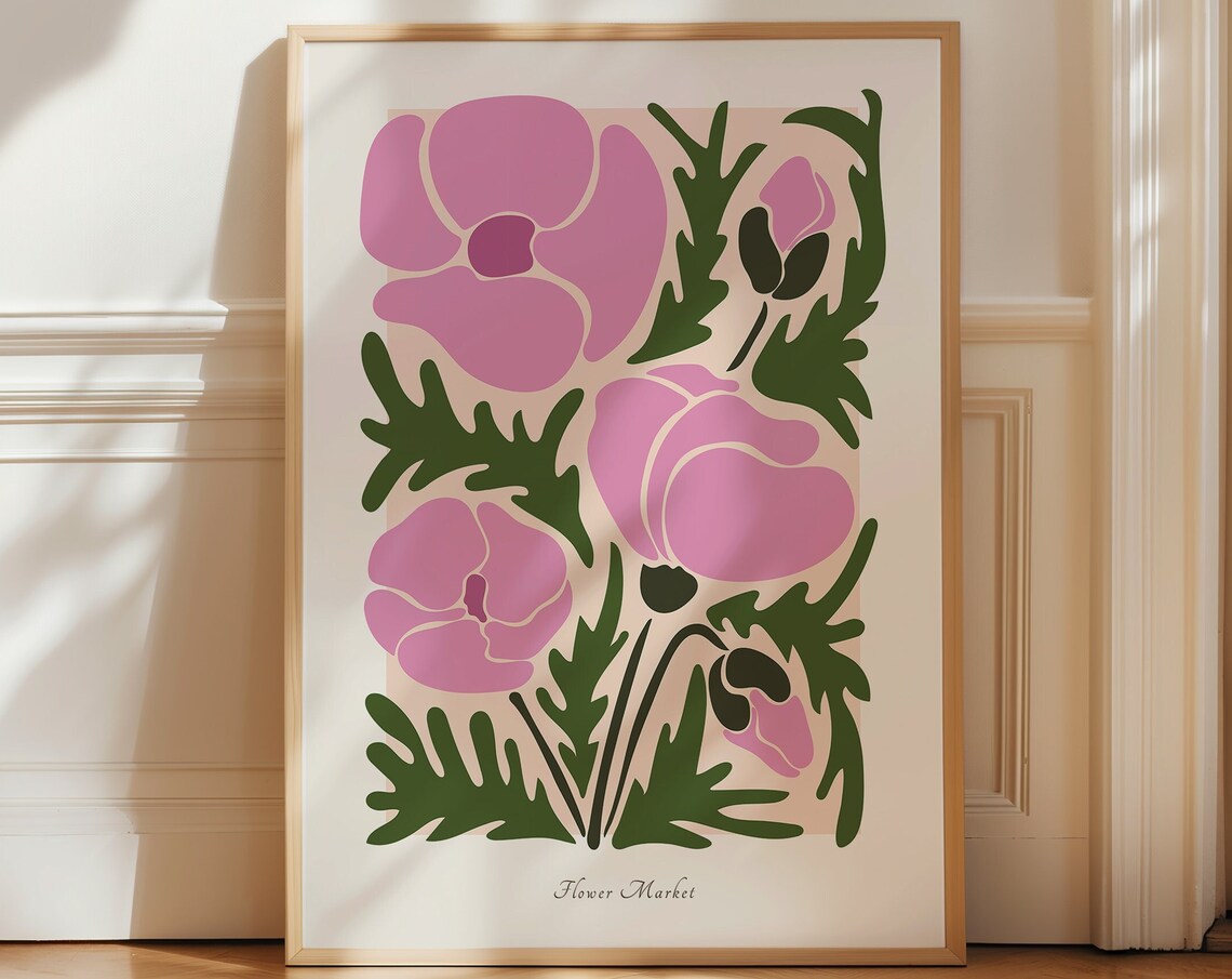 Matisse Retro Flower Poster, Boho Botanical Decor - Image 2