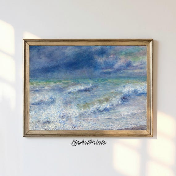 Antique Rustic Muted Landscape Painting Vintage Neutral Wall Art Antique Landscape Art Wall Art
