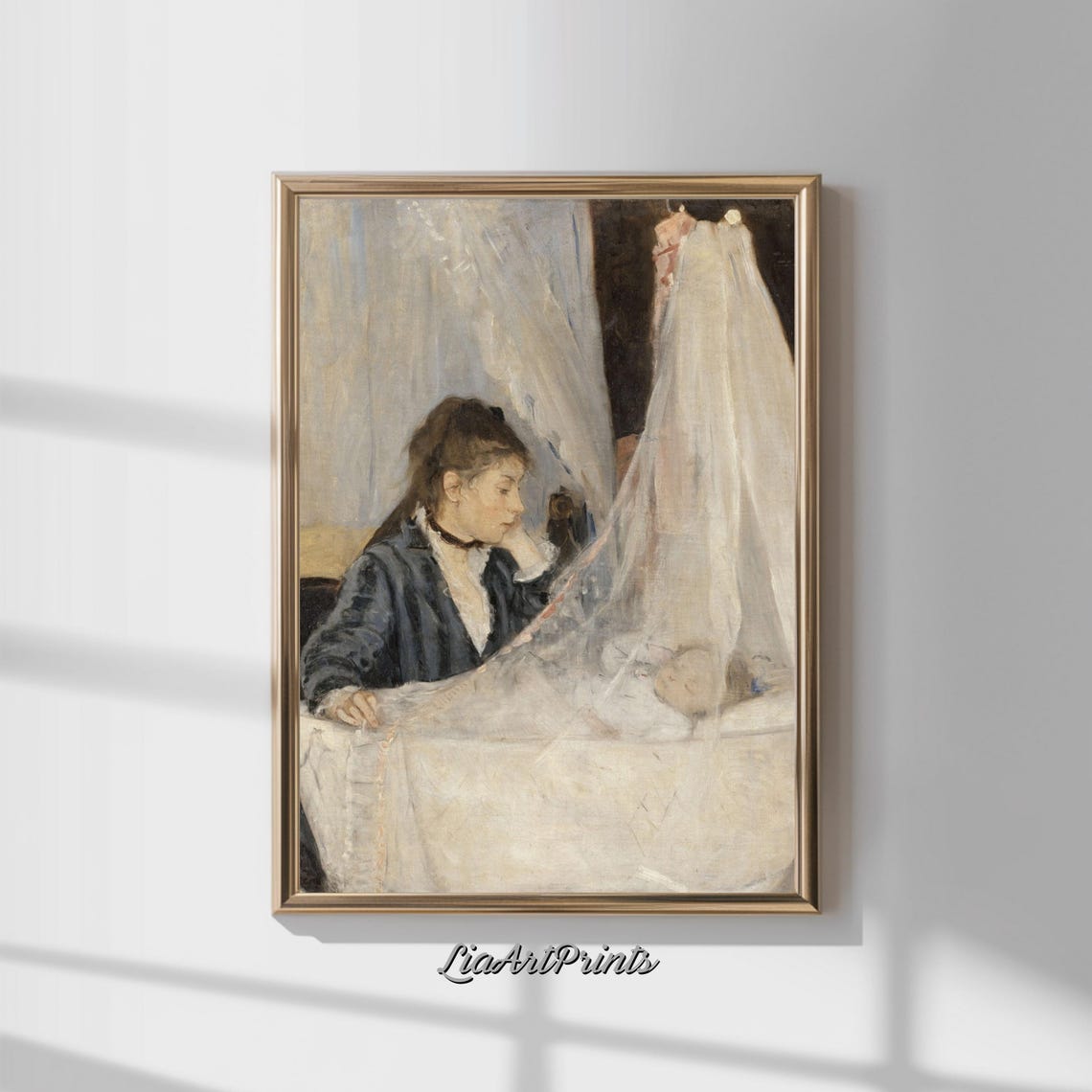 Tender Mother And Child Scene Impressionist Maternal Artwork Vintage Nursery Decor Art