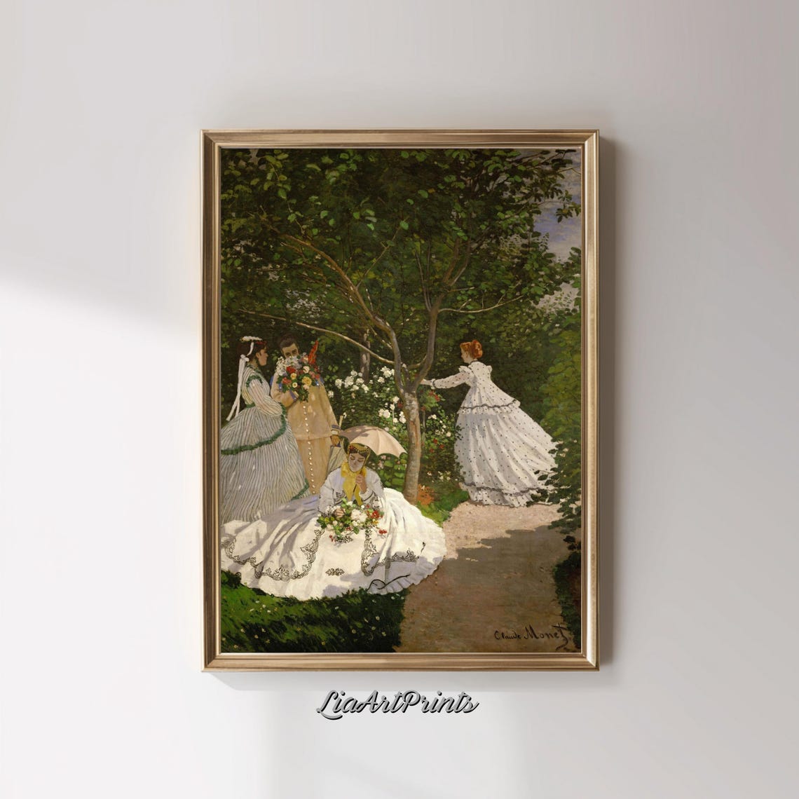 Monet Inspired Garden Gathering Impressionist Art Print Elegant Nature Wall Art Timeless Decor - Image 3