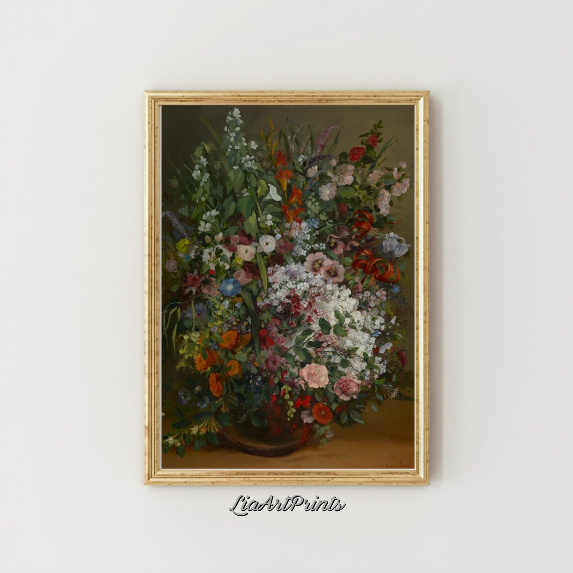 Lush Vintage Floral Bouquet Still Life with Roses and Lilies Poster - Image 2