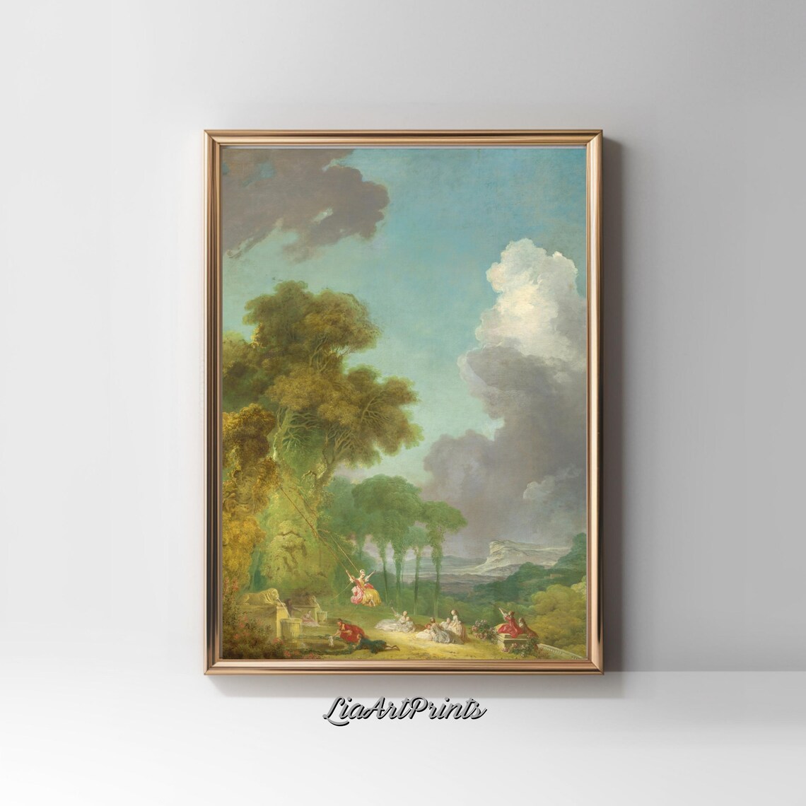 Jean Honore Fragonard The See Saw Pastoral Park Scene Art Poster - Image 3