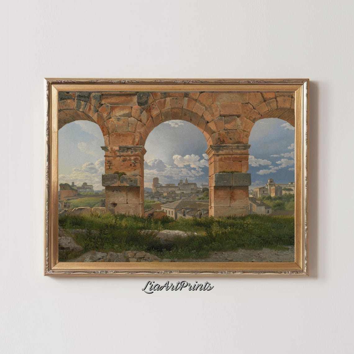 Roman Archway Artwork Vintage Ruins Landscape Print Classical Architecture Wall Art Historical Art Ancient Rome - Image 2