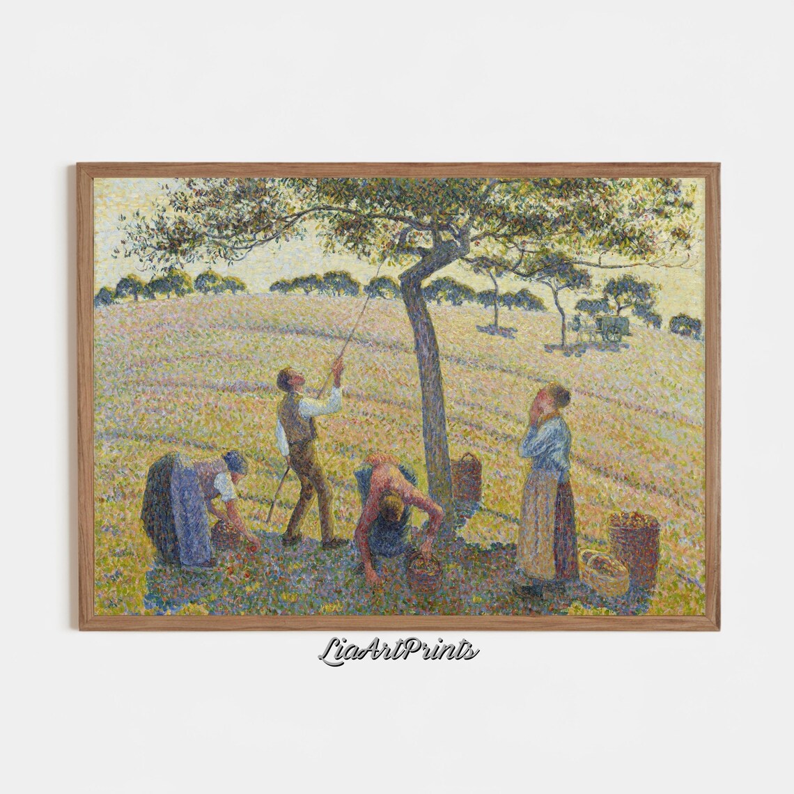 Pissarro Apple Picking Pointillist Peasants Harvest Eragny Art Poster - Image 3