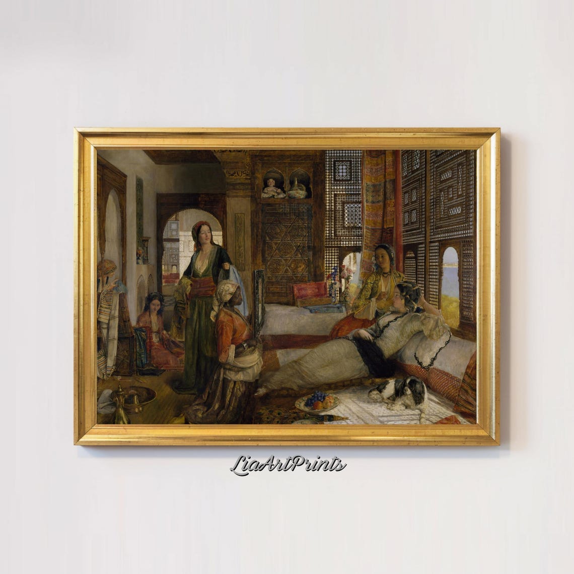 Orientalist Harem Interior Women Lattice Windows Rich Detail Poster - Image 2