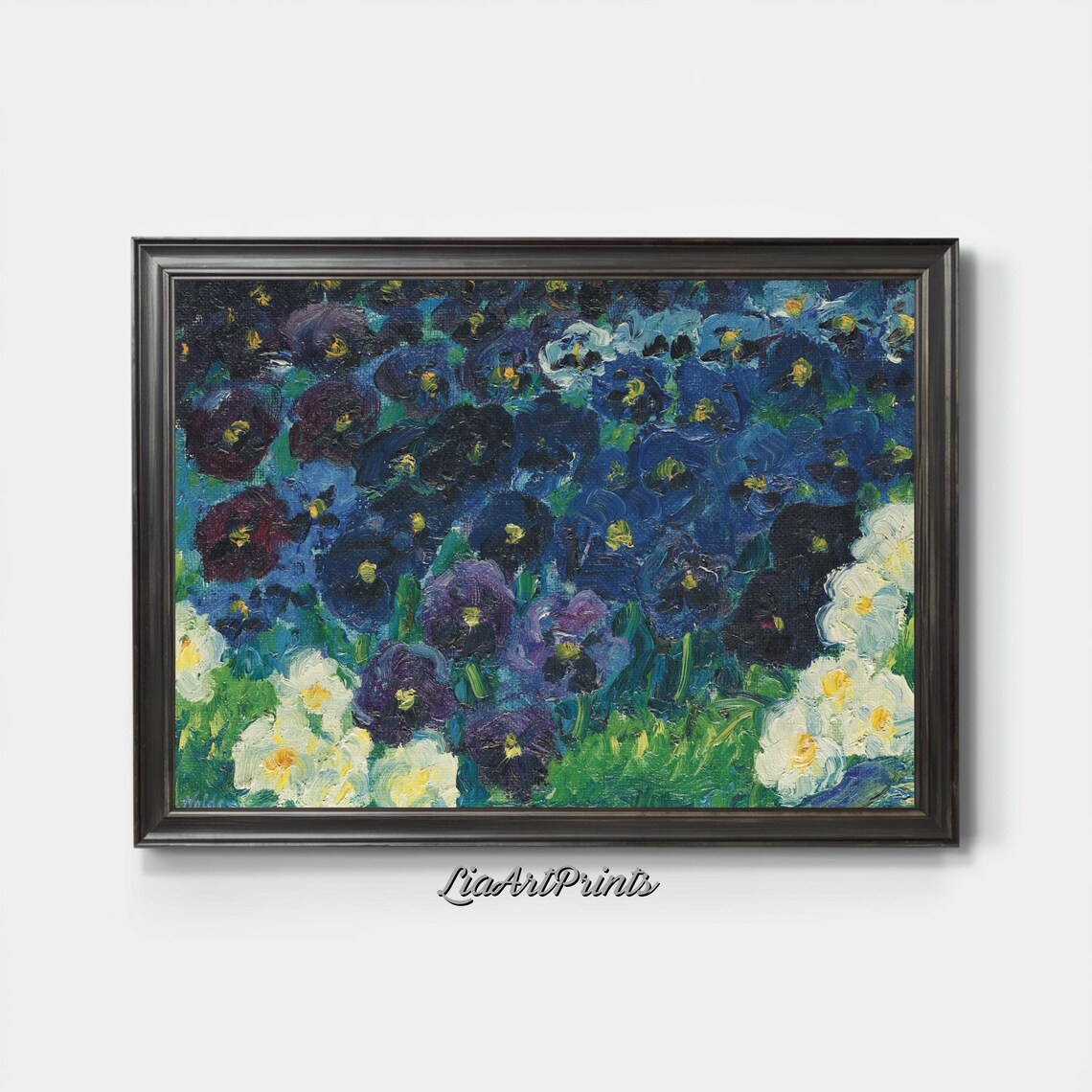 Emil Nolde Blue Pansies Expressionist Floral Meadow Painting Poster - Image 3