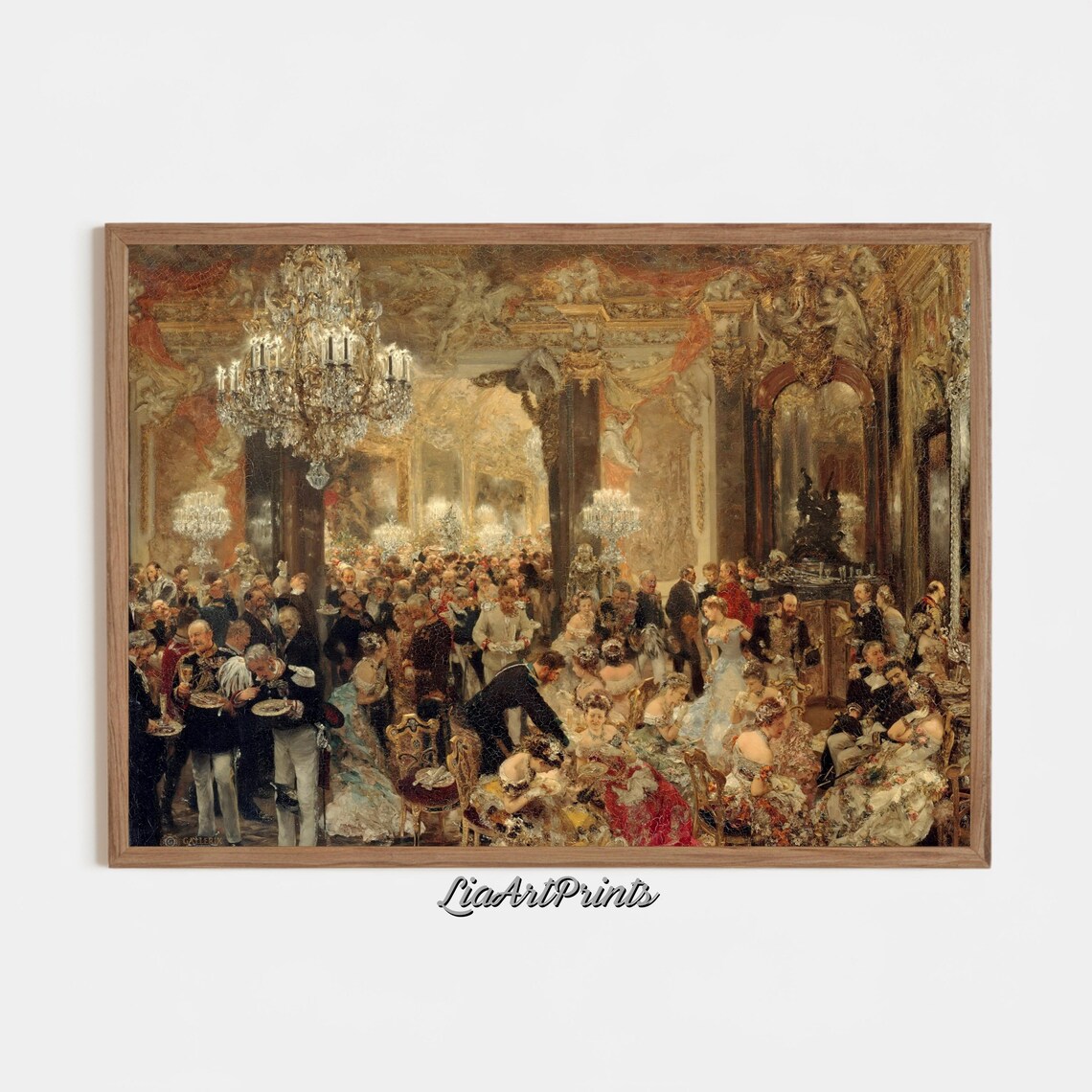 Elegant Vintage Ballroom Scene Grand Chandelier Dance Party Poster - Image 4