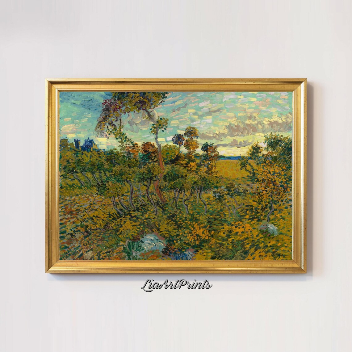 Vincent Van Gogh Sunset Golden Trees Landscape Masterpiece Poster - Image 3