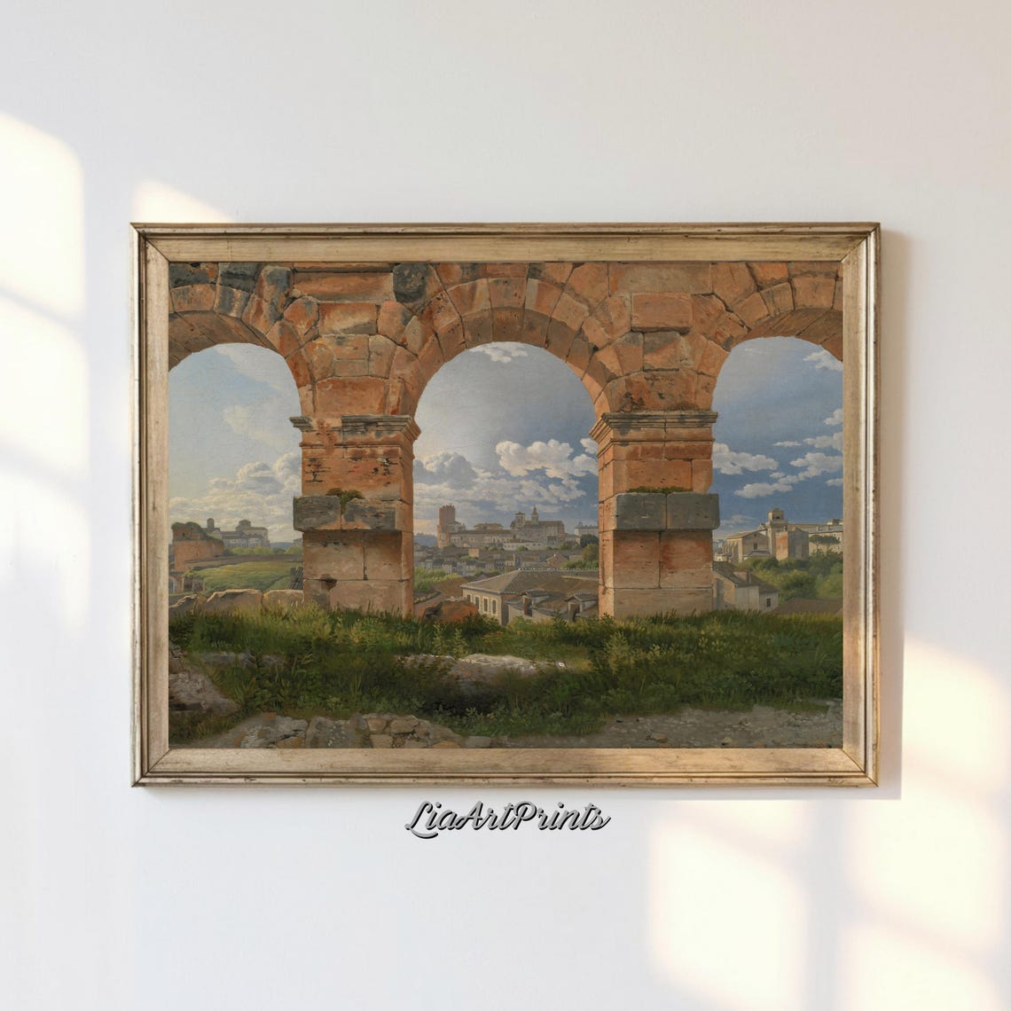 Roman Archway Artwork Vintage Ruins Landscape Print Classical Architecture Wall Art Historical Art Ancient Rome