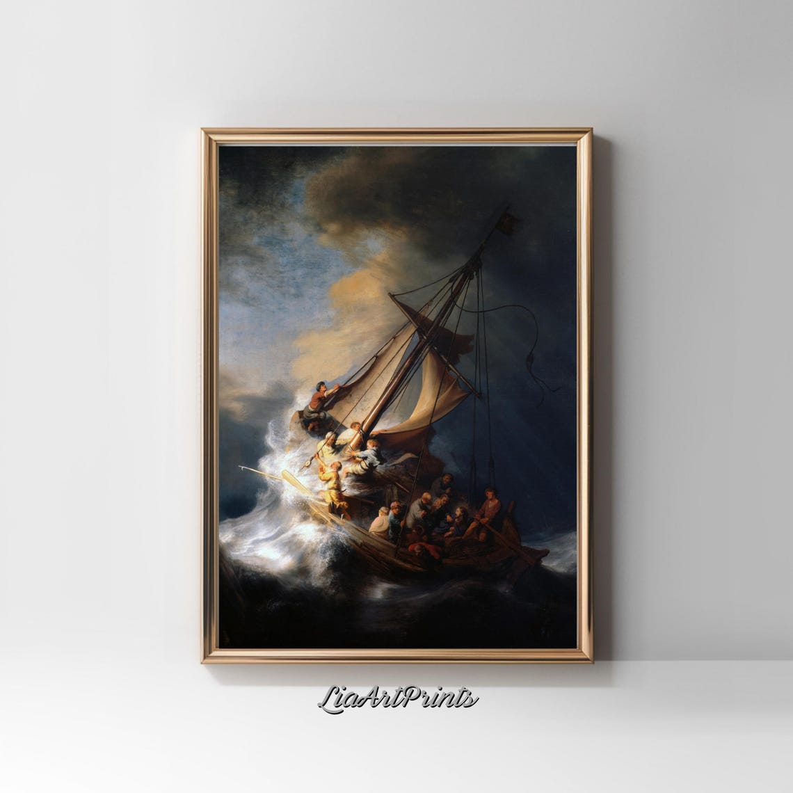 Rembrandt Storm On The Sea Of Galilee Dramatic Maritime Classic Poster - Image 2