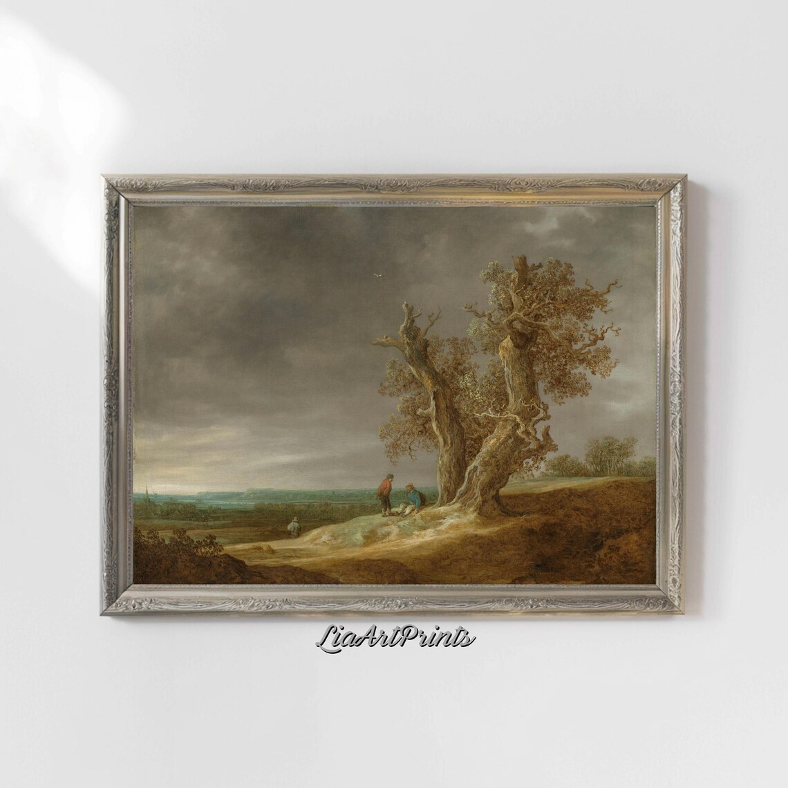 Stormy Moorland with Gnarled Oaks and Travelers Vintage Poster - Image 4