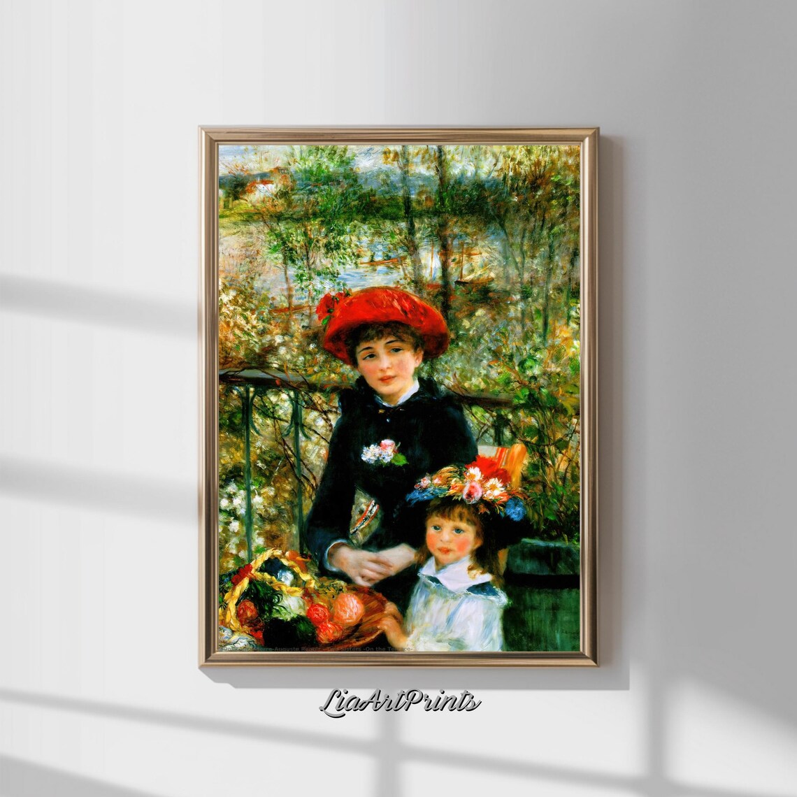 Renoir Two Sisters On The Terrace Impressionist Boating View Poster