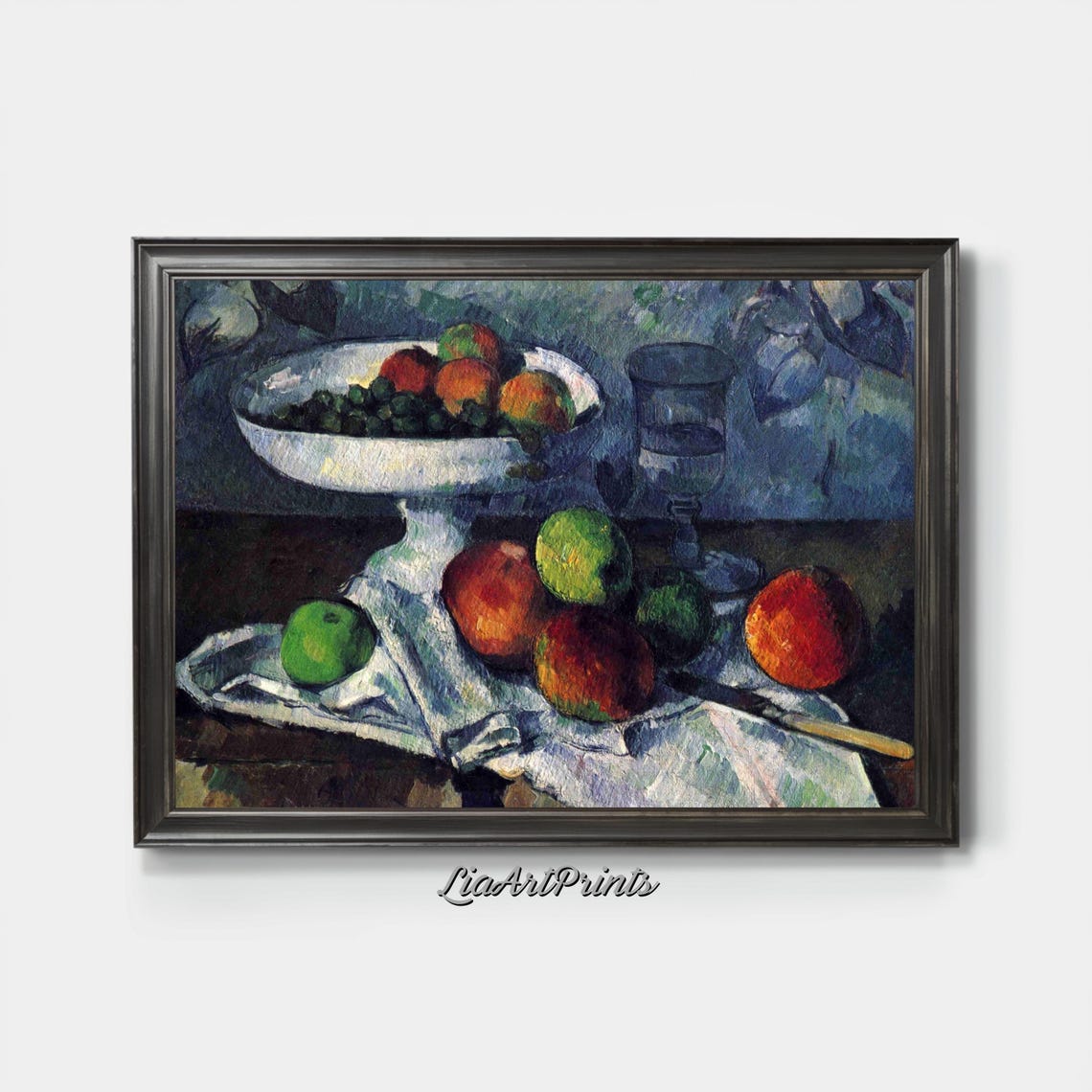 Paul Cezanne Apples and Oranges Still Life Compotier Glass Art Poster - Image 3