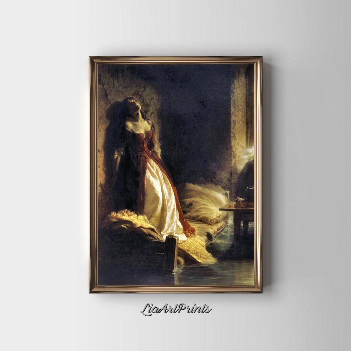 Dramatic Portrait of a Woman in a Dark Prison Cell Vintage Emotional Print - Image 3