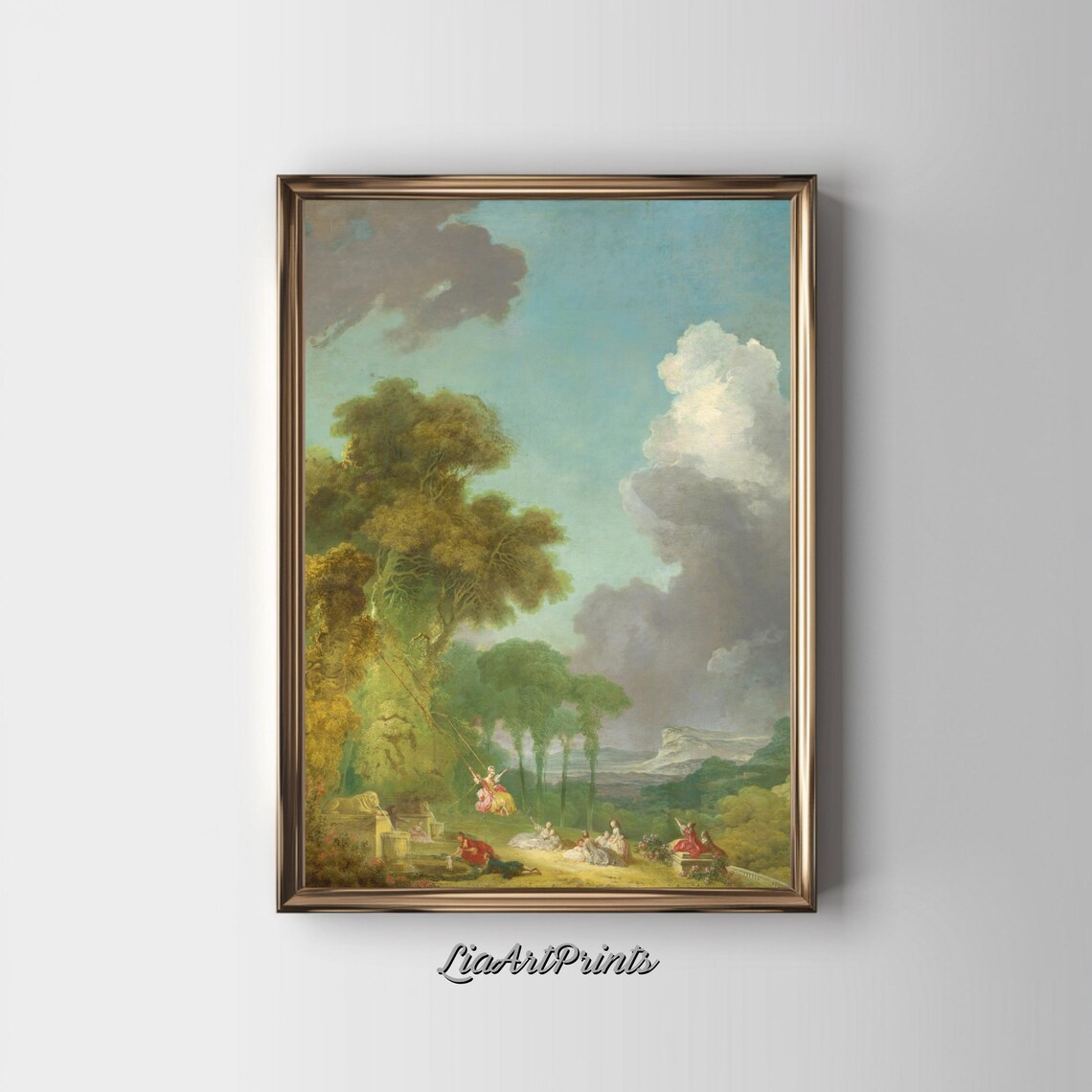 Jean Honore Fragonard The See Saw Pastoral Park Scene Art Poster - Image 2