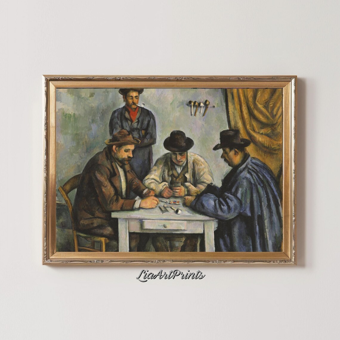 Paul Cezanne The Card Players Four Figures Pipe Smoke Scene Poster - Image 3